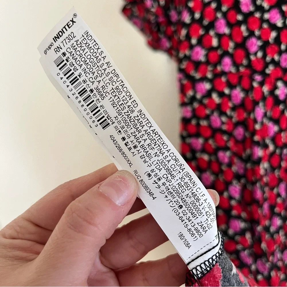 Zara Red Pink Floral Maxi Dress Romantic Cottagecore Boho Spring Whimsigoth - Picture 6 of 14